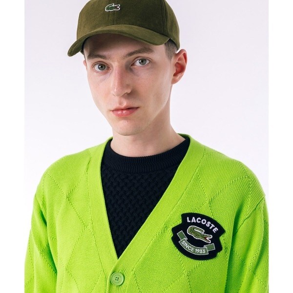 ラコステ（LACOSTE）/トーナルアーガイル柄 Vネックコットンニットカーディガン