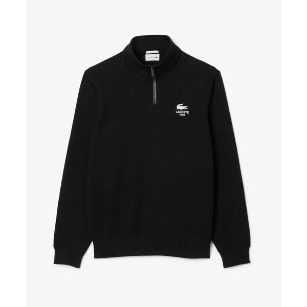 ラコステ（LACOSTE）/裏パイル地 ワンポイントプリントハーフジップスウェット トレーナー