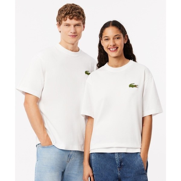 ラコステ（LACOSTE）/シェニールワニロゴ オーバーサイズ半袖Tシャツ / ルーズフィットT