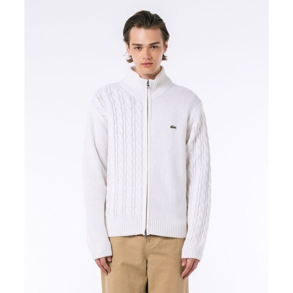 ラコステ（LACOSTE）/クレイジーニッティングハイネックジップカーディガン / ダブルジップ ドライバーズニット_1