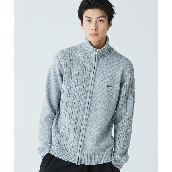 ラコステ（LACOSTE）/クレイジーニッティングハイネックジップカーディガン / ダブルジップ ドライバーズニット_3
