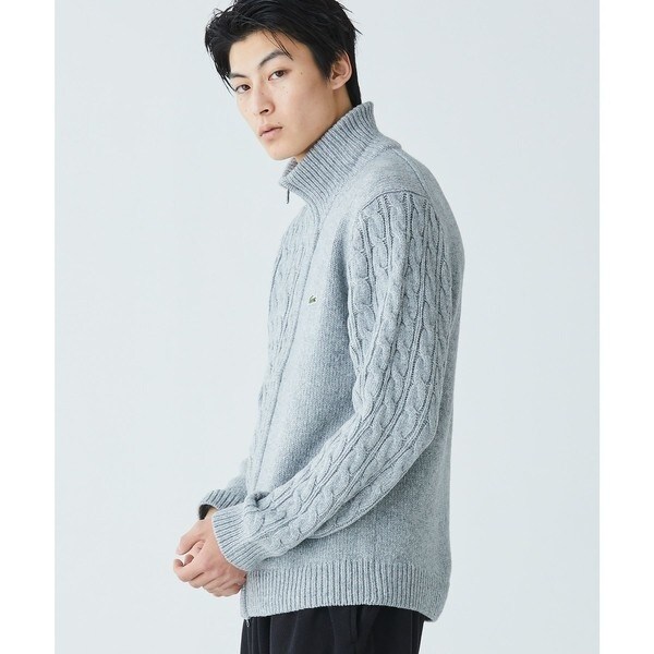 ラコステ（LACOSTE）/クレイジーニッティングハイネックジップカーディガン / ダブルジップ ドライバーズニット_4