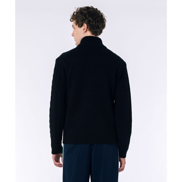 ラコステ（LACOSTE）/クレイジーニッティングハイネックジップカーディガン / ダブルジップ ドライバーズニット_12
