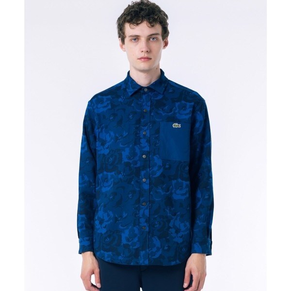 ラコステ（LACOSTE）/無地 フラワーカモフラ柄 リバーシブルレギュラーカラーシャツ_1