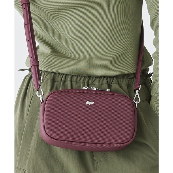 極美品 ラコステ ブリーフケース 2way レザー 鹿の子 エンボス 極美品 ラコステ ブリーフケース 2way レザー 鹿の子 エンボス