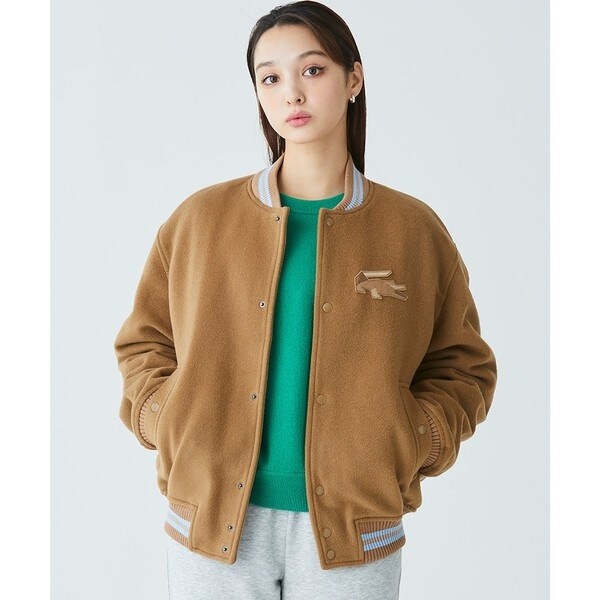 ラコステ（LACOSTE）/裏地キルティング ウールバーシティジャケット / スタジャン