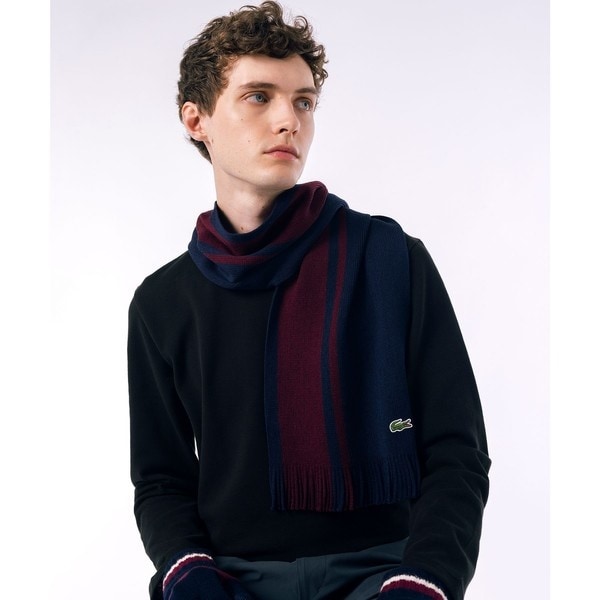 ラコステ（LACOSTE）/ラッセルニットストライプマフラー
