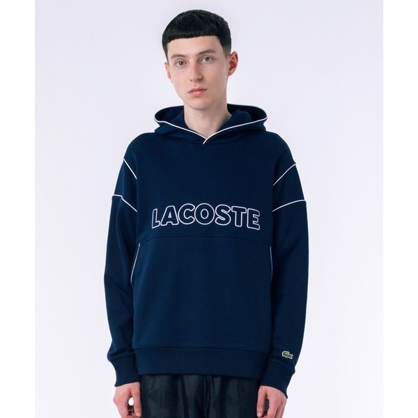 ラコステ(LACOSTE)/アウトラインネームステッチスウェットフーディー / 裏パイルスウェットパーカーの通販は