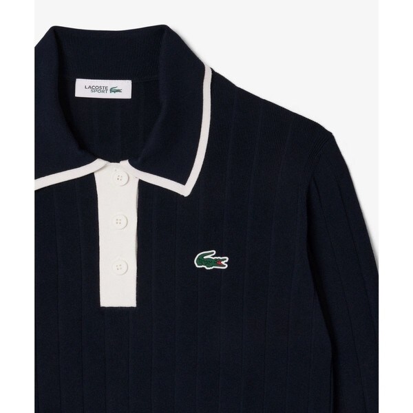 ラコステ（LACOSTE）/ハイストレッチ バイカラーポロカラーゴルフニットセーター_5