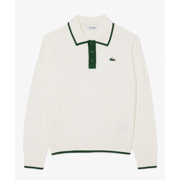 ラコステ（LACOSTE）/ハイストレッチ バイカラーポロカラーゴルフニットセーター_9