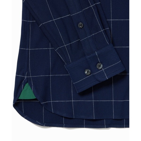 メンズ LACOSTE ラコステ　コットン　ボタンダウン　長袖シャツ　薄手　濃ネイビー