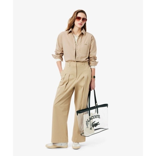 ラコステ（LACOSTE）/クロップド丈 ウエストシャーリングシャツ