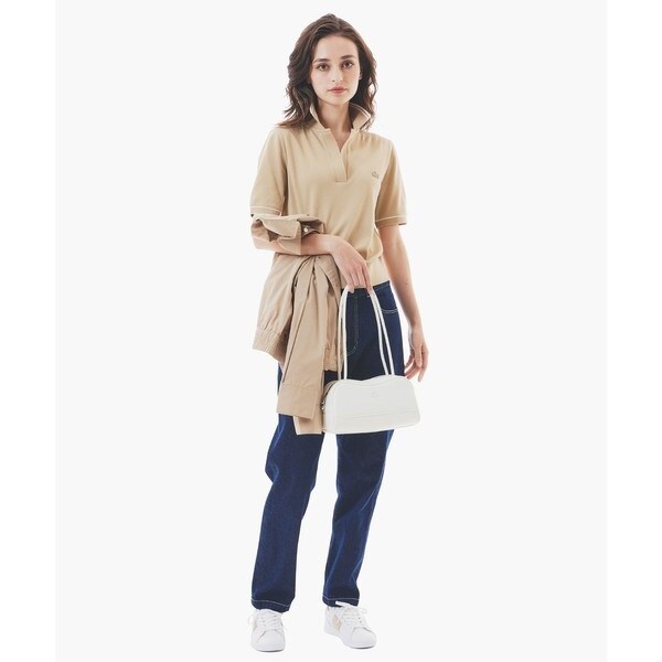 LACOSTE / ラコステ クロップド丈 ウエストシャーリングシャツ ショートブルゾン セール】クロップド丈 ウエストシャーリングシャツ ショート