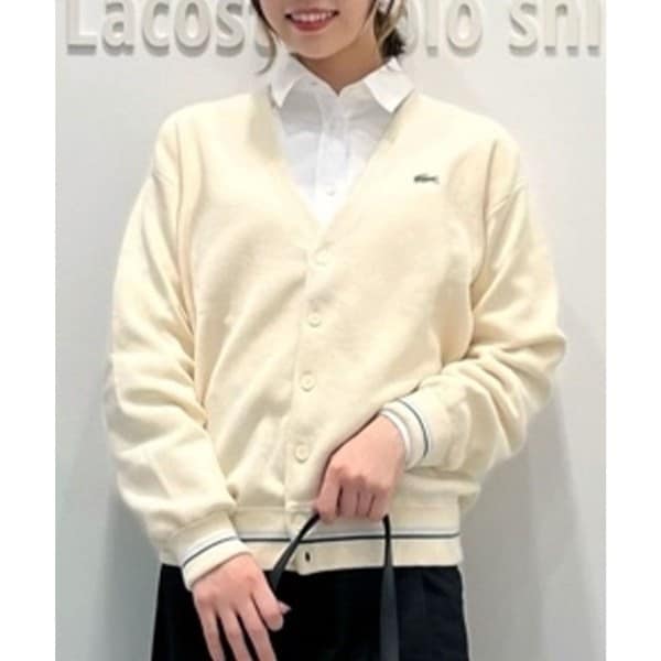 ラコステ（LACOSTE）/リブニットステッチコットンニットカーディガン