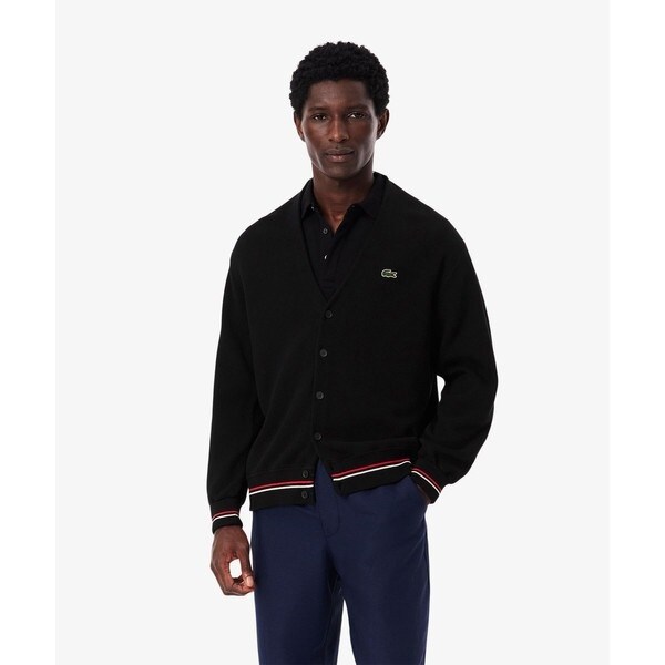 ラコステ（LACOSTE）/リブニットステッチコットンニットカーディガン_1