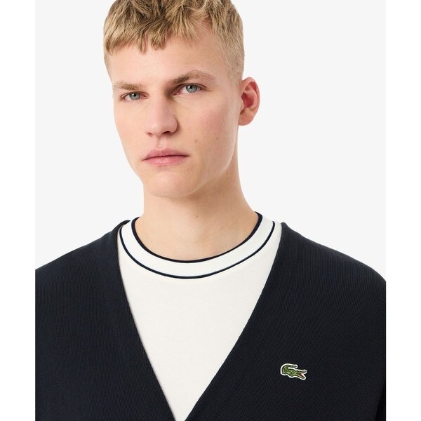 ラコステ（LACOSTE）/リブニットステッチコットンニットカーディガン_3