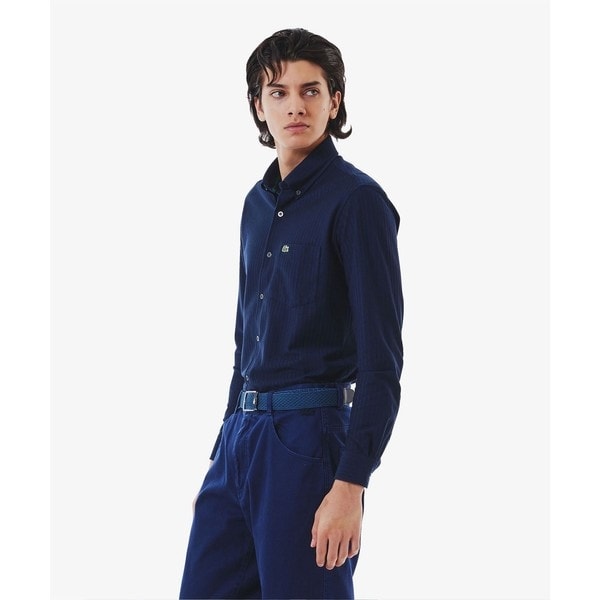 ラコステ（LACOSTE）/ジャカードストライプボタンダウンジャージシャツ