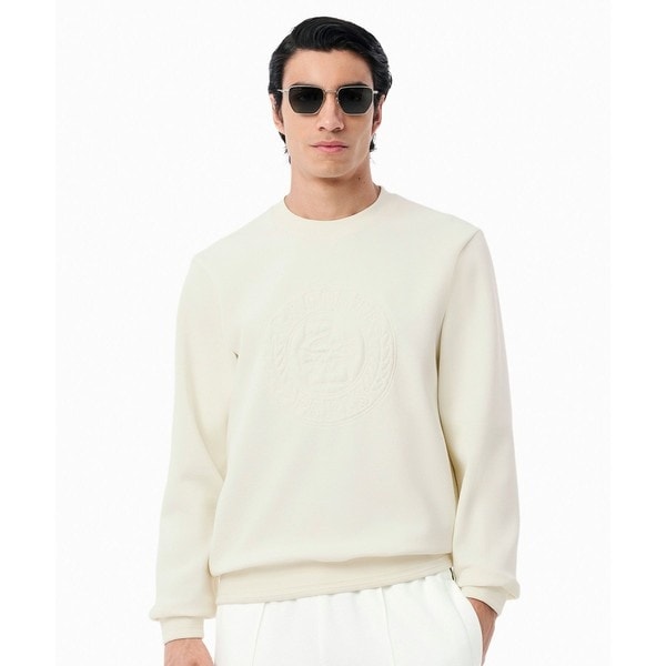 ラコステ（LACOSTE）/トーン・オン・トーンローレルステッチダブルフェイスクルーネックスウェット