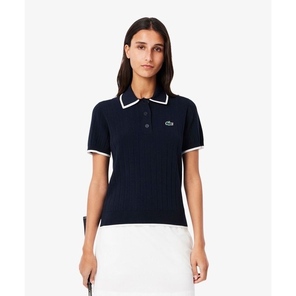 ラコステ（LACOSTE）/エッジ配色ゴルフニットポロシャツ