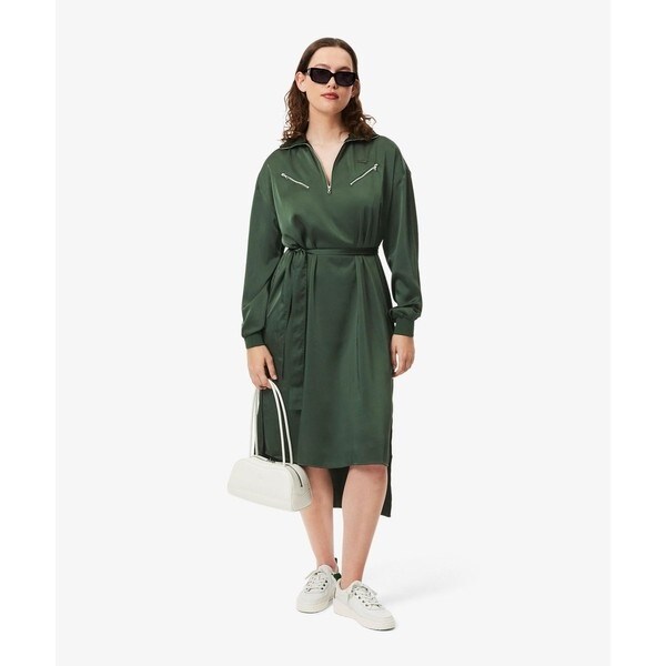 身幅57《結城紬ハーフコート》着物リメイク ラコステ（LACOSTE