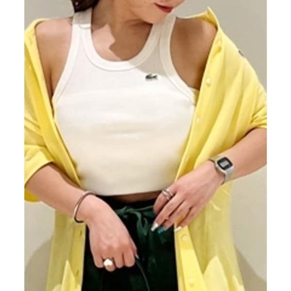 ラコステ（LACOSTE）/ワンポイントロゴ エッセンシャルリブニットタンクトップ