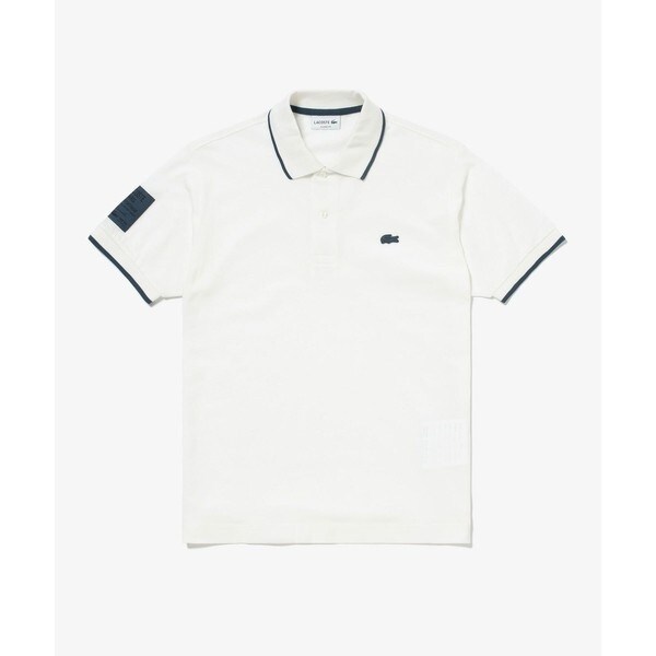 ラコステ　LACOSTE 半袖ポロシャツ　スリーブネームパッチ鹿の子ポロ ラコステ（LACOSTE）/スリーブネームパッチ 配色ライン鹿の子地