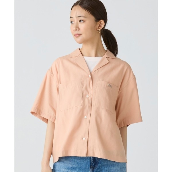 ラコステ（LACOSTE）/リネン×レーヨンオープンカラーシャツ