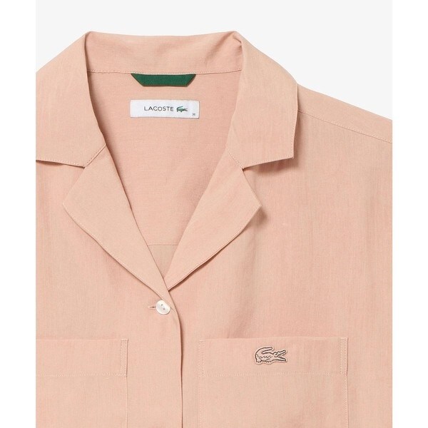 ラコステ（LACOSTE）/リネン×レーヨンオープンカラーシャツの