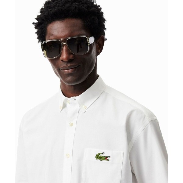 ラコステ（LACOSTE）/ウォッシュドオックスフォード半袖ボタンダウンシャツ_3