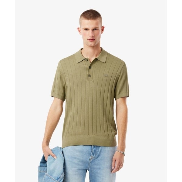 ラコステ（LACOSTE）/ハイゲージリブニットポロシャツ