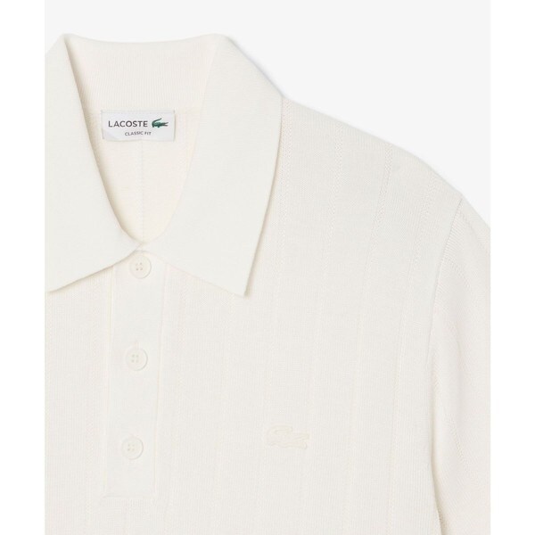 ラコステ（LACOSTE）/ハイゲージリブニットポロシャツ