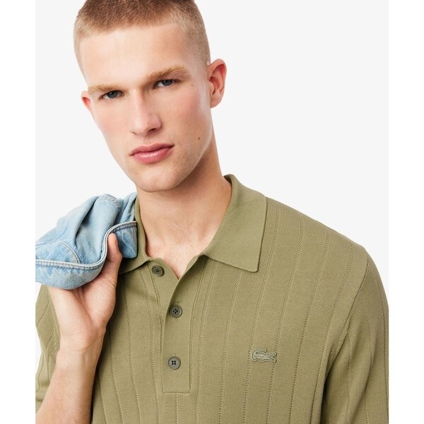 ラコステ（LACOSTE）/ハイゲージリブニットポロシャツ