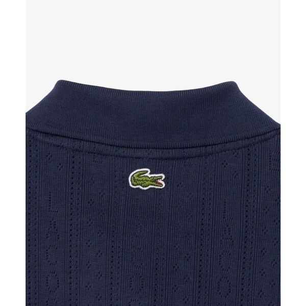 ラコステ（LACOSTE）/レース調 リボン付き ポインテルニット 半袖ポロシャツ_7