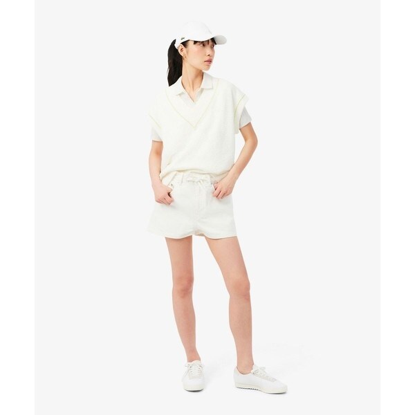 ラコステ（LACOSTE）/レース調 リボン付き ポインテルニット 半袖ポロシャツ_15