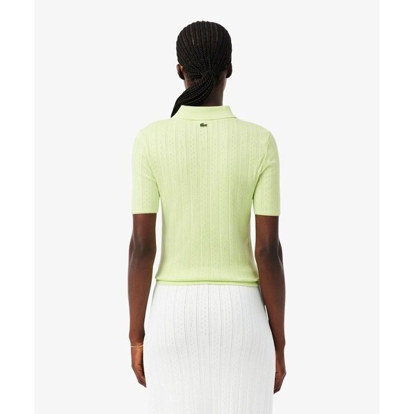 ラコステ（LACOSTE）/レース調 リボン付き ポインテルニット 半袖ポロシャツ_17