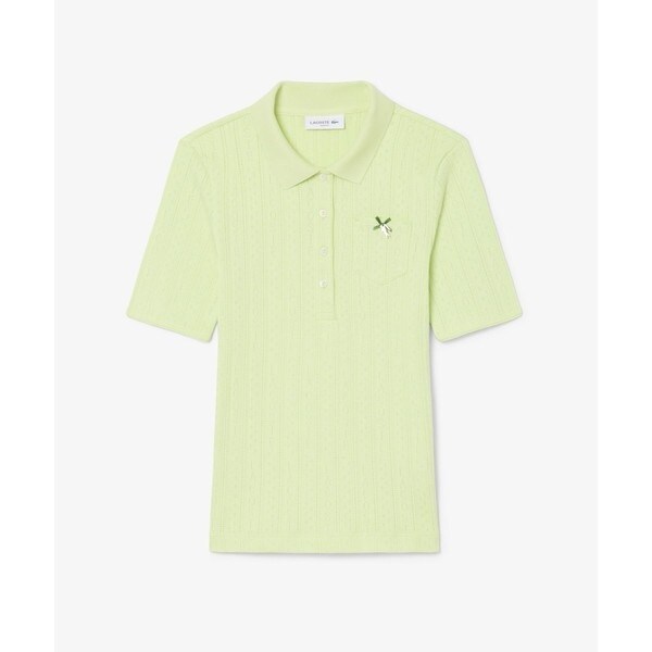 ラコステ（LACOSTE）/レース調 リボン付き ポインテルニット 半袖ポロシャツ_18