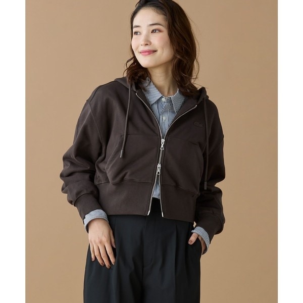 ラコステ（LACOSTE）/裏パイルクロップドジップフーディー