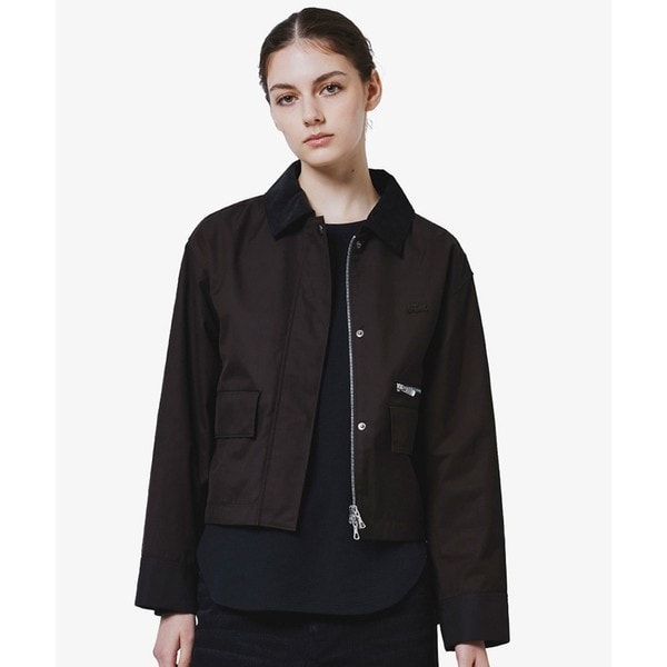 ラコステ（LACOSTE）/コーデュロイカラーショート丈 ジップアップブルゾン