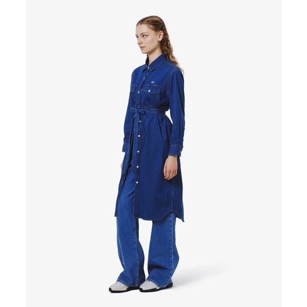 ラコステ（LACOSTE）/ロングデニムシャツドレス / シャツワンピース ウエストベルト付き_1