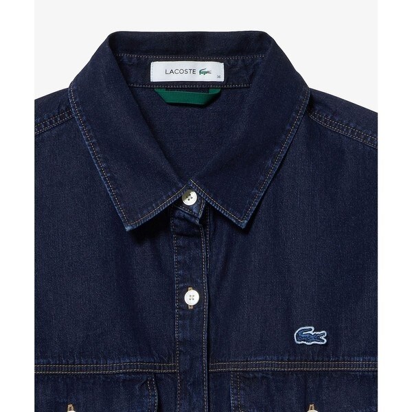 ラコステ（LACOSTE）/ロングデニムシャツドレス / シャツワンピース ウエストベルト付き_9