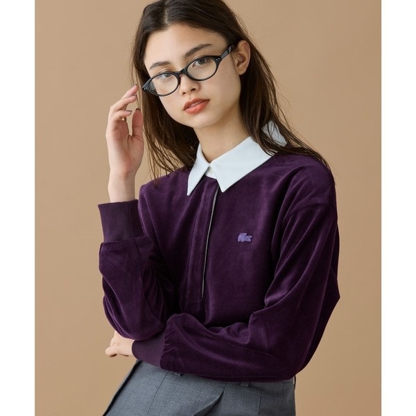 ラコステ（LACOSTE）/ルーズシルエット サイドスリット ベロアポロシャツ_2