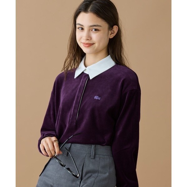 ラコステ（LACOSTE）/ルーズシルエット サイドスリット ベロアポロシャツ_10