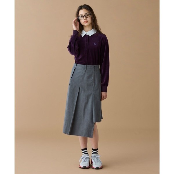 ラコステ（LACOSTE）/ルーズシルエット サイドスリット ベロアポロシャツ_14