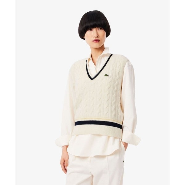 ラコステ（LACOSTE）/ウール×ナイロン エッセンシャル チルデンニットベスト
