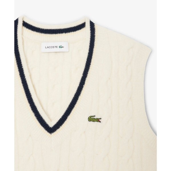 ラコステ（LACOSTE）/ウール×ナイロン エッセンシャル チルデンニットベスト_4