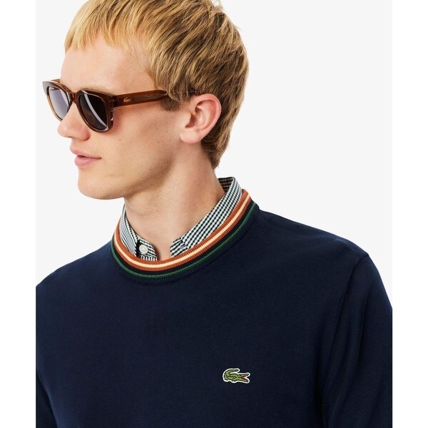 ラコステ（LACOSTE）/ボーダーリブプルオーバーニット_2