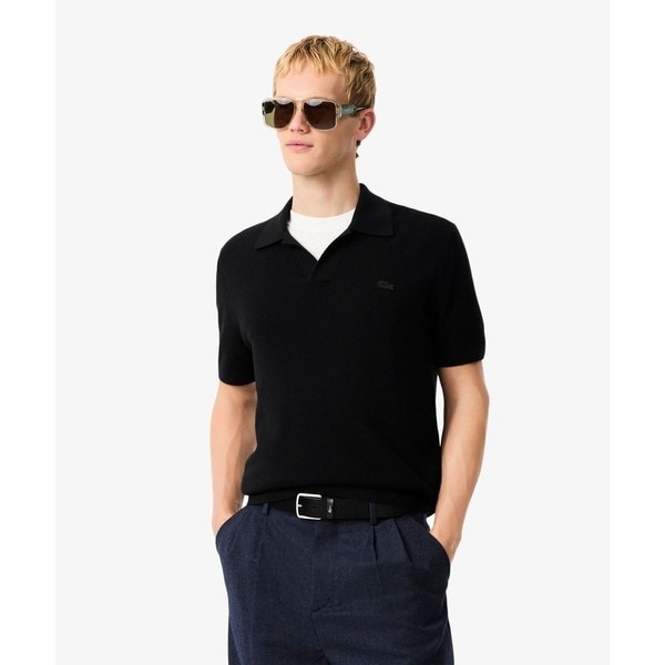 ラコステ（LACOSTE）/オープンカラーワッフルニット