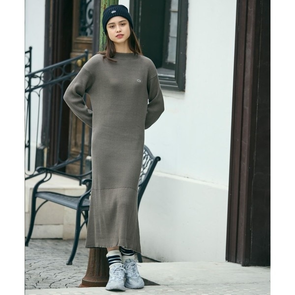 ラコステ（LACOSTE）/ローウエストリブニットドレス / フレアワンピース