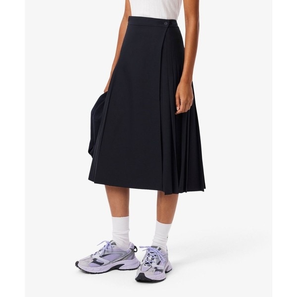 ラコステ（LACOSTE）/ブレンドウールプリーツラップスカート