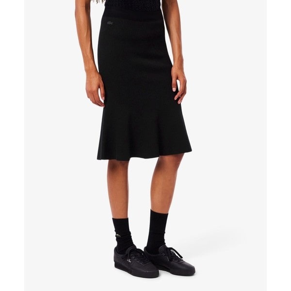 ラコステ（LACOSTE）/3Dリブニットフレアスカート